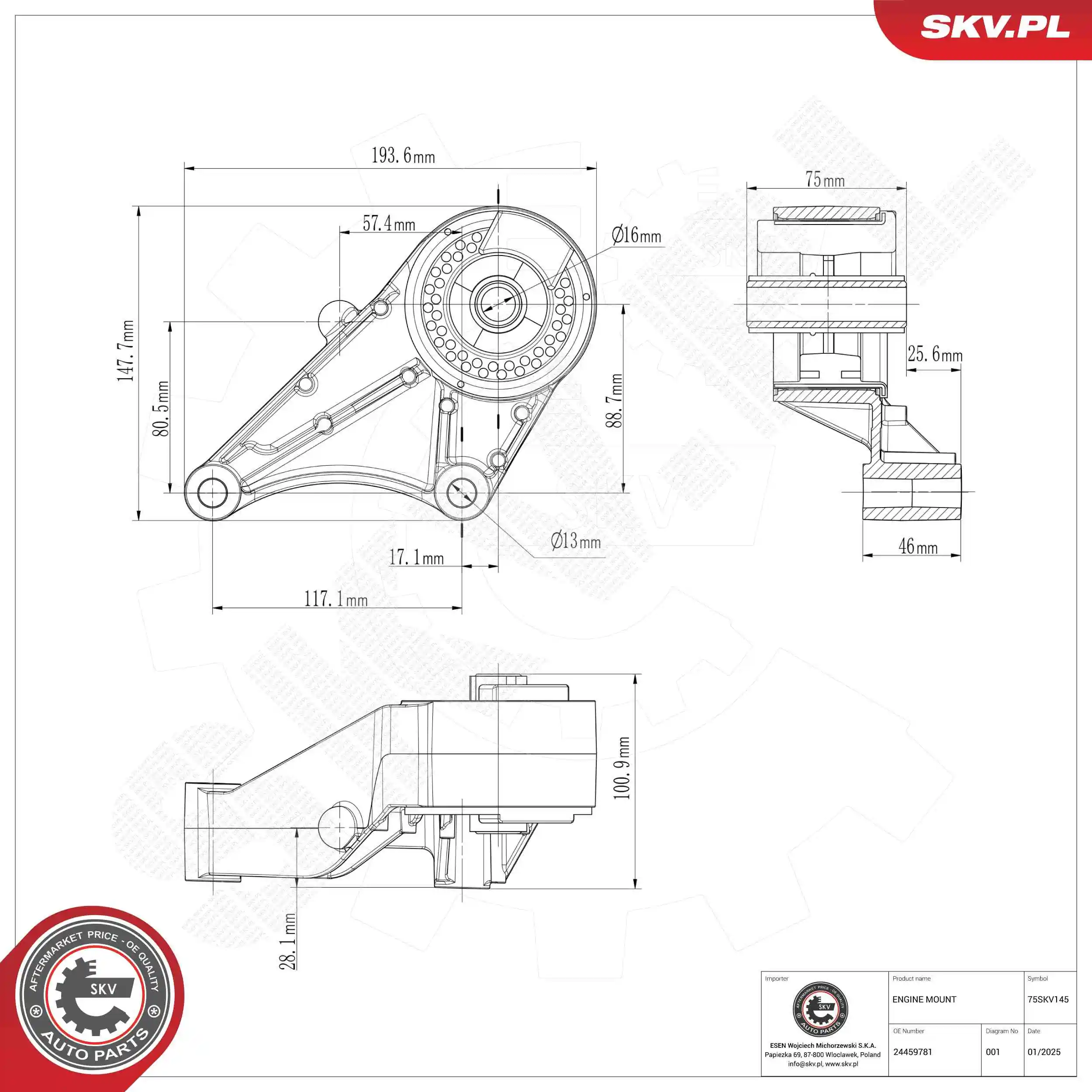 Mounting, engine